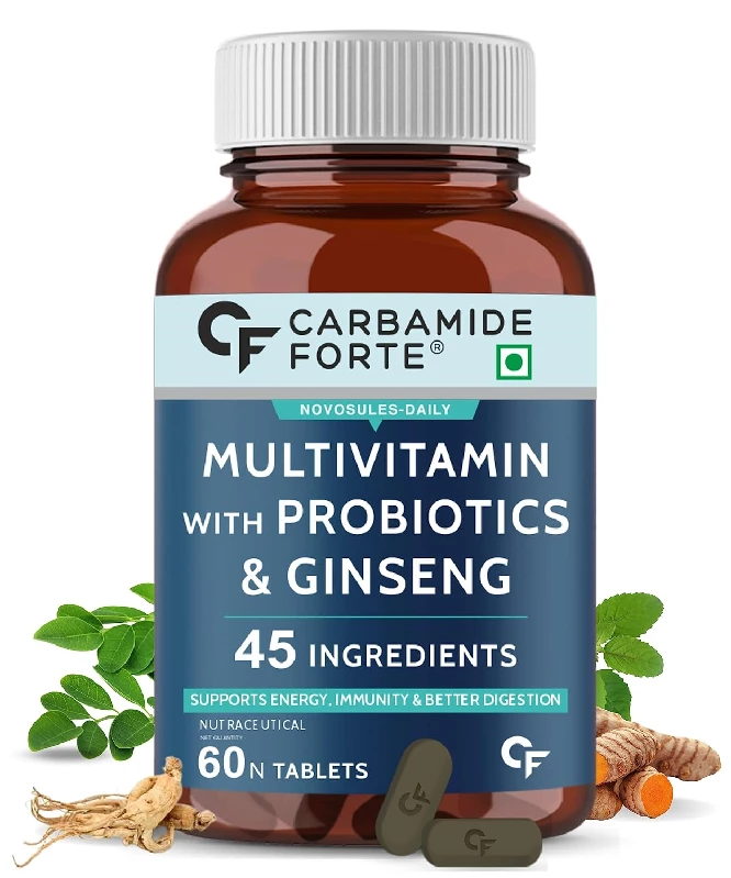 Carbamide Forte Multivitamin for Men with Probiotics Supplement Comprehensive Multivitamin Tablets for Men with Ginseng, Grape Seed Extract, Vitamin C, and Vitamin K2 MK7- 240 g-1.webp